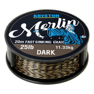 Tresse à bas de ligne carpe kryston merlin weed dark silt 20m